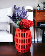 Capsule Lattice 3D Printed Vase | Modern Oval Slotted Decor