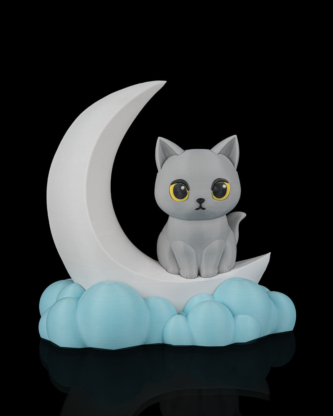 Moonbeam Kitty Table Lamp | Serene Cloud Night Light