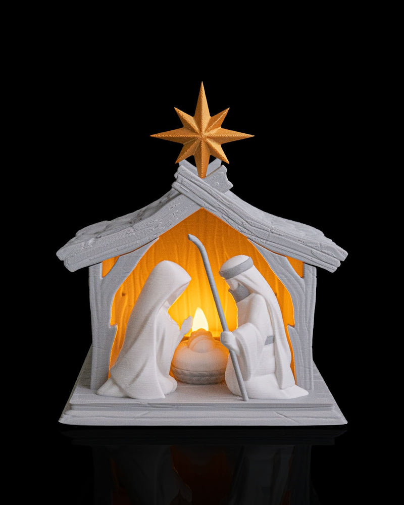 3D Printed LED Lit Nativity Scene | Modern Christmas Home Decor