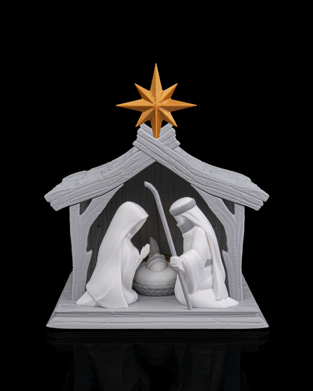 3D Printed LED Lit Nativity Scene | Modern Christmas Home Decor