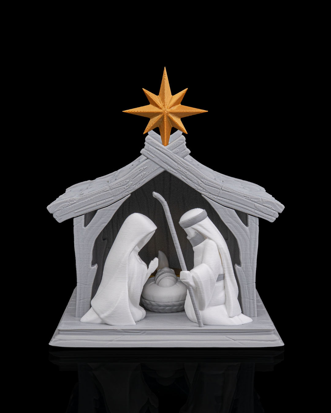 3D Printed LED Lit Nativity Scene | Modern Christmas Home Decor