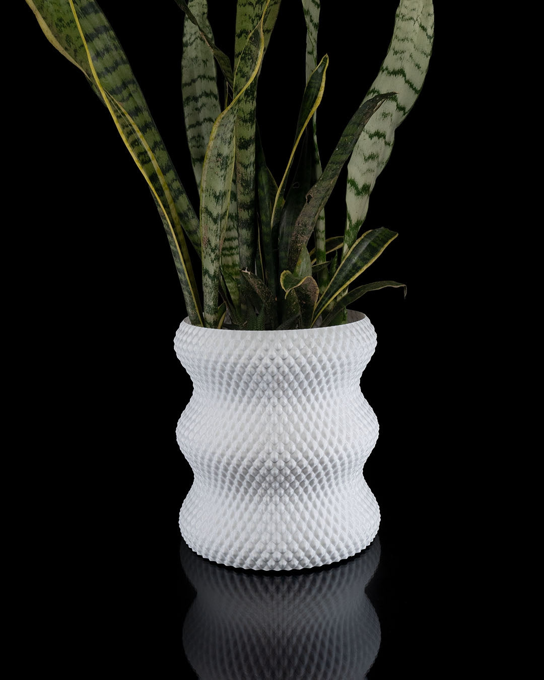 Diamond Wave 3D Printed Planter | Modern Indoor/Outdoor Pot