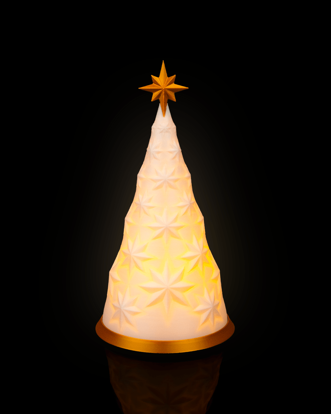 Guiding Light – 19cm 3D Printed Table Lamp | Christmas Tree Tealight Lamp | Warm Ambient Holiday Decor (Made in India)