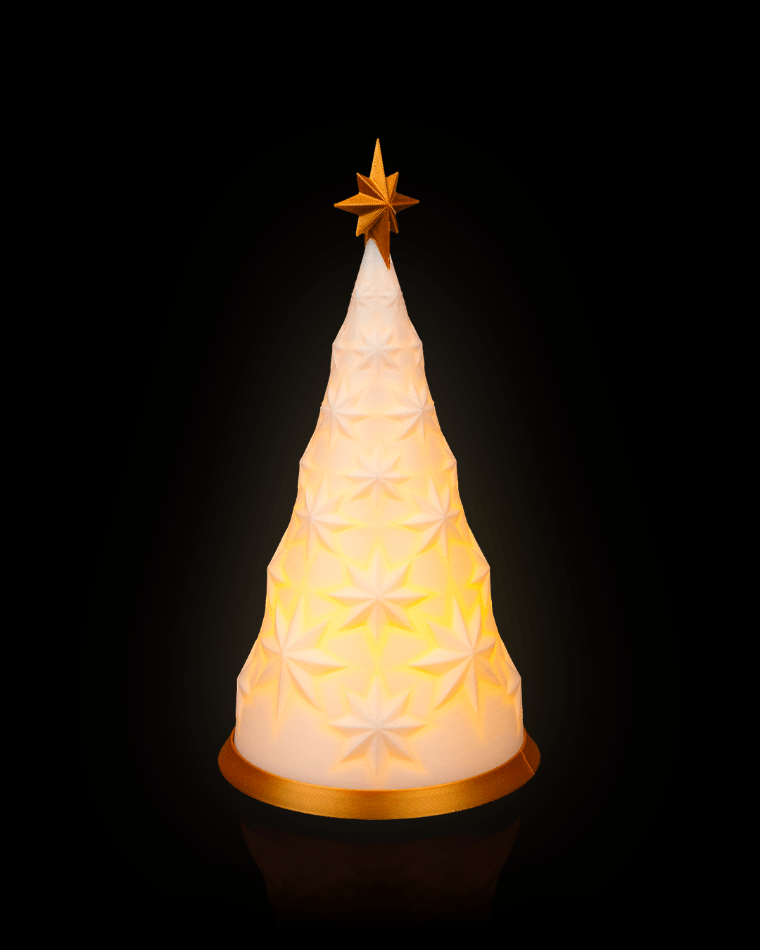 Guiding Light – 19cm 3D Printed Table Lamp | Christmas Tree Tealight Lamp | Warm Ambient Holiday Decor (Made in India)