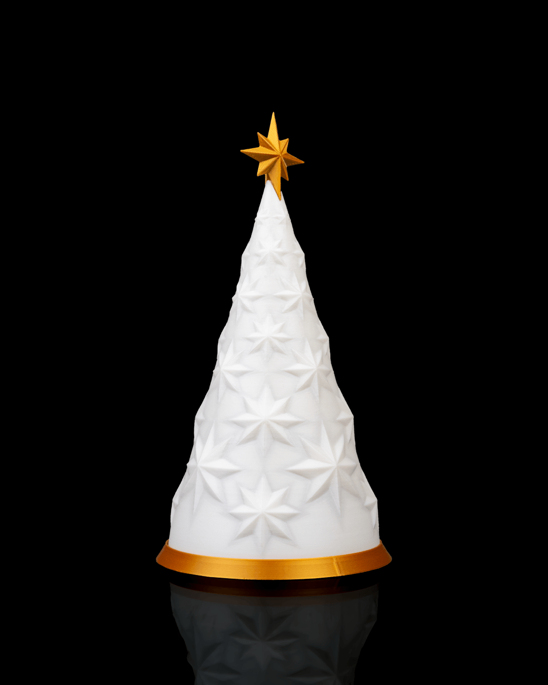 Guiding Light – 19cm 3D Printed Table Lamp | Christmas Tree Tealight Lamp | Warm Ambient Holiday Decor (Made in India)