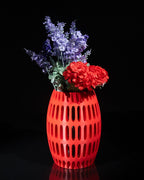 Capsule Lattice 3D Printed Vase | Modern Oval Slotted Decor