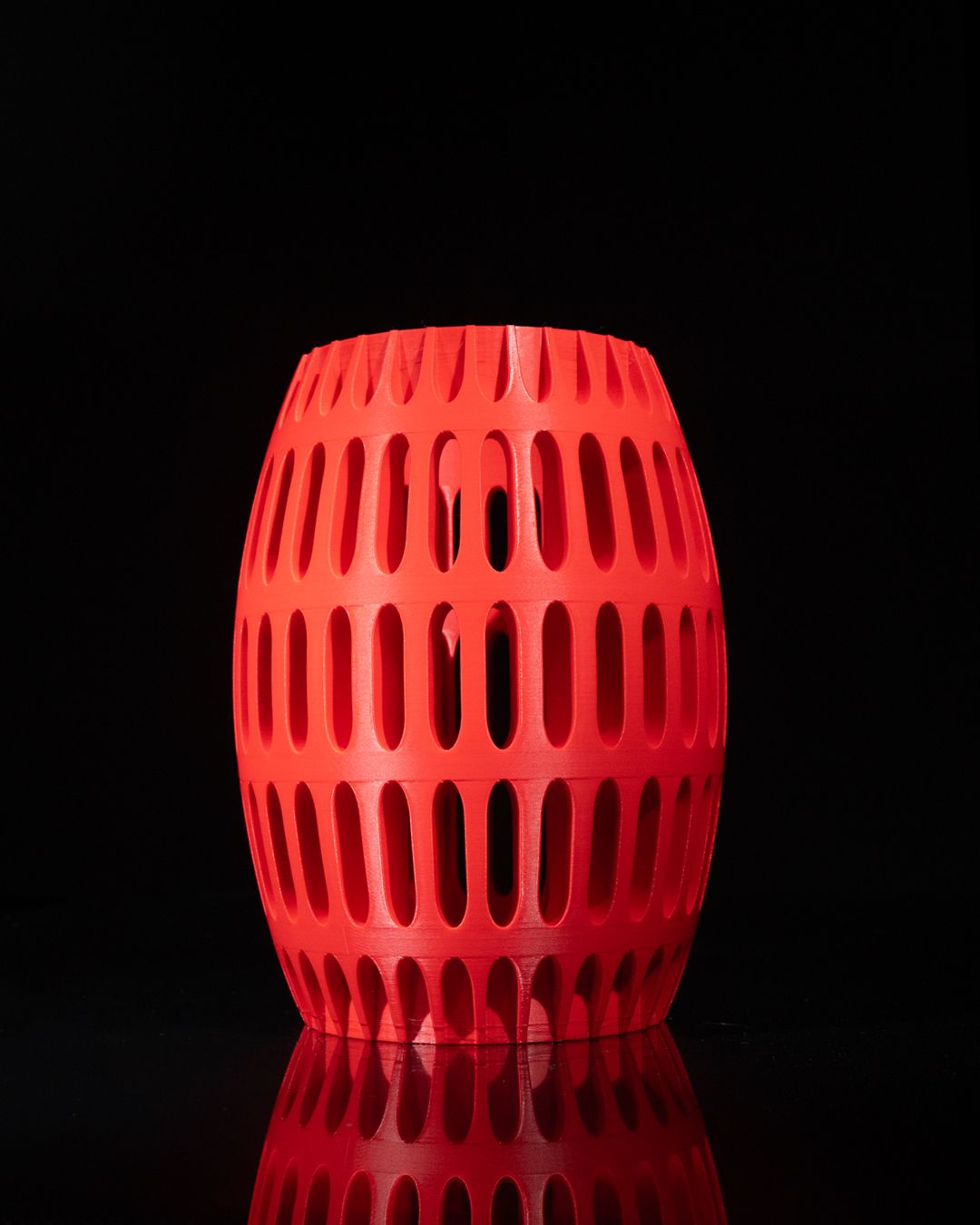 Capsule Lattice 3D Printed Vase | Modern Oval Slotted Decor