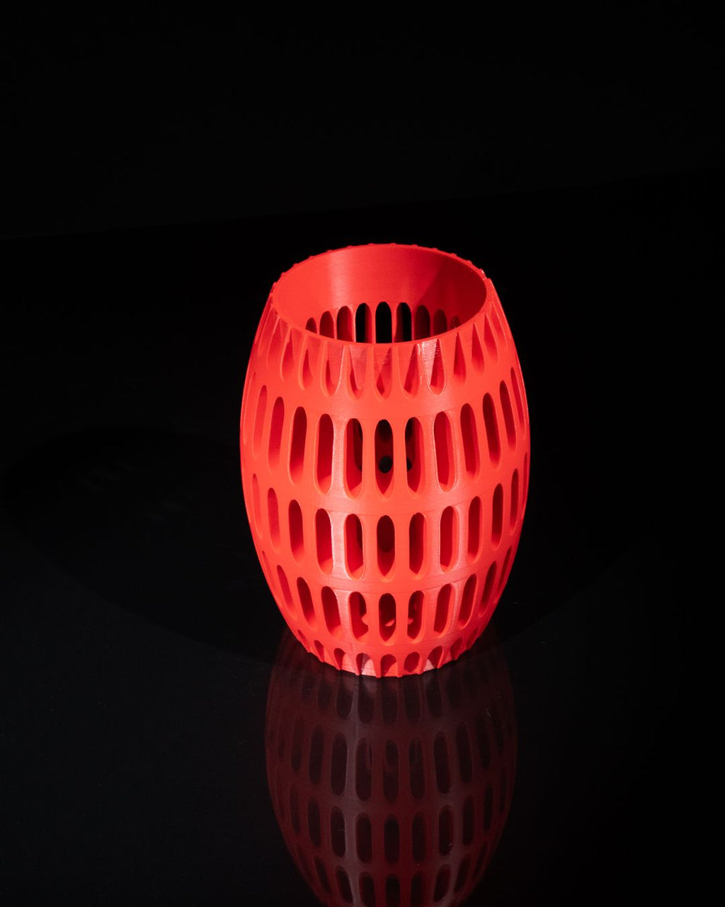 Capsule Lattice 3D Printed Vase | Modern Oval Slotted Decor