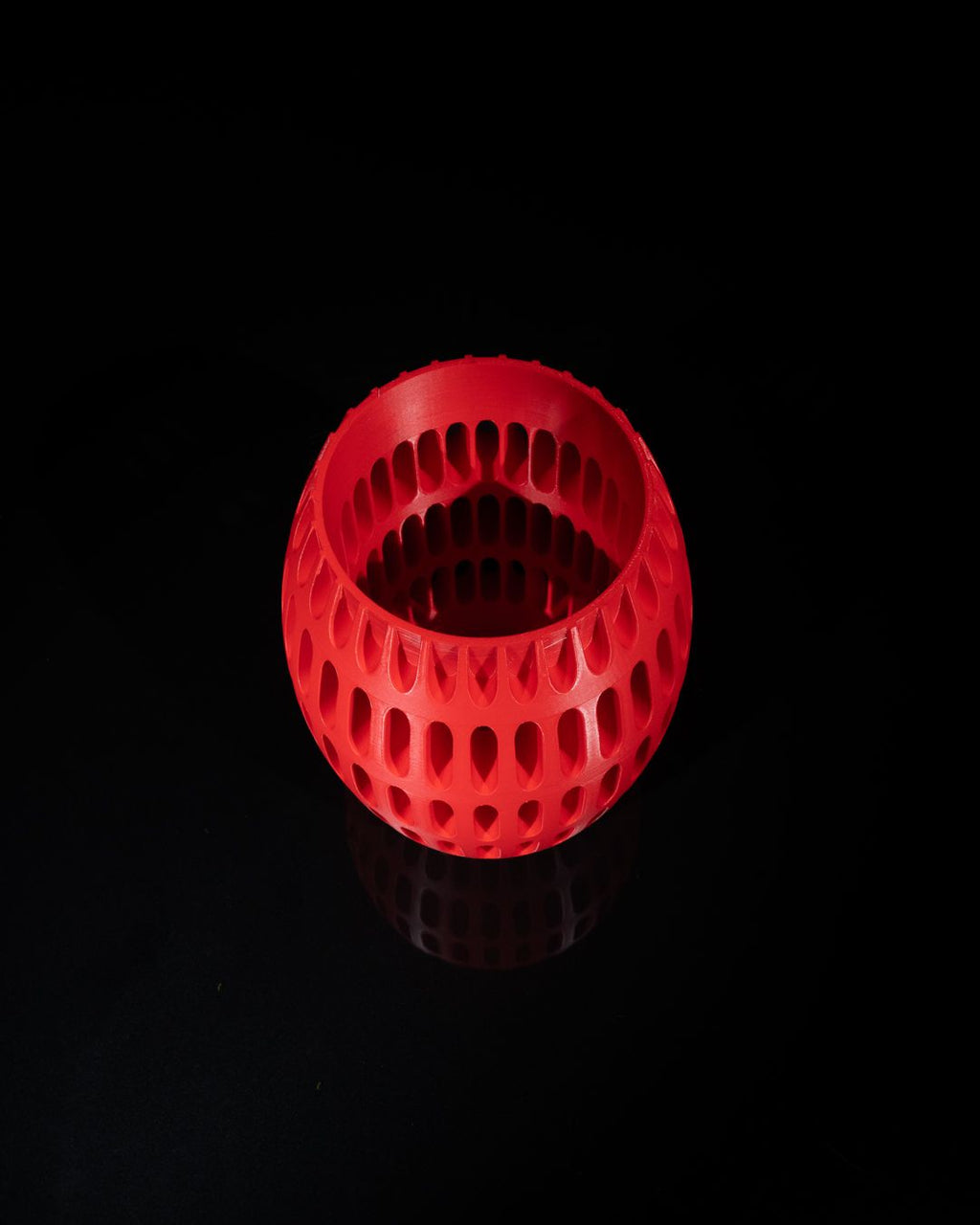 Capsule Lattice 3D Printed Vase | Modern Oval Slotted Decor