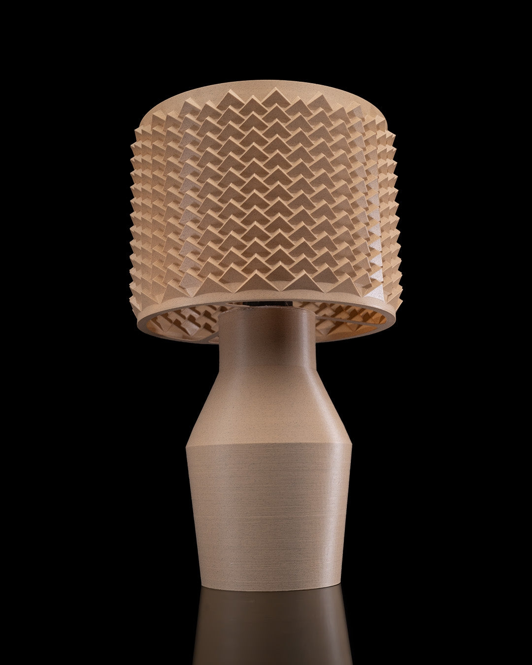 Chevron Column 3D Printed Table Lamp | Minimalist Textured Ambient Light