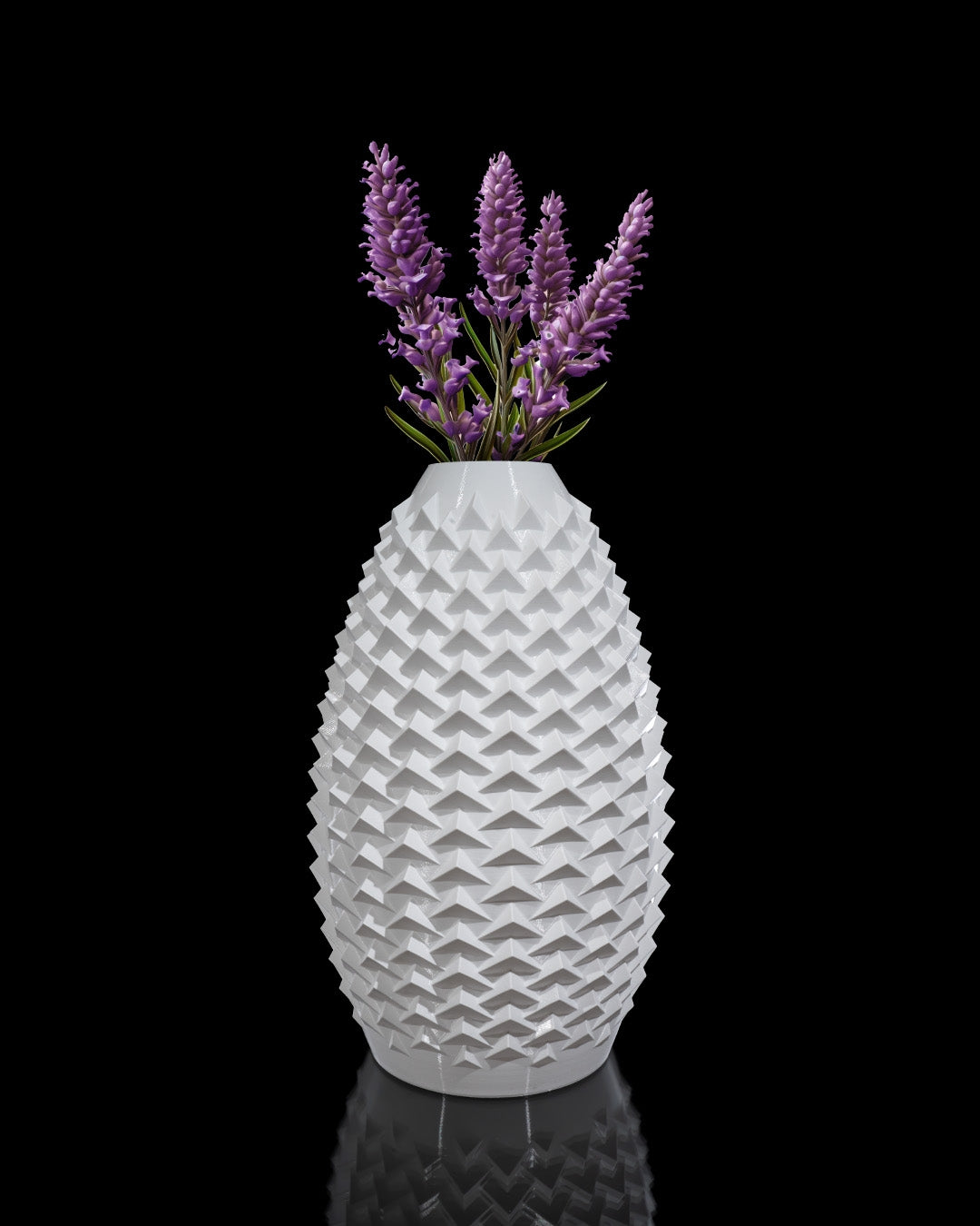 Geometric 3D Printed Texture Vase | Modern Indoor Decor Accent |