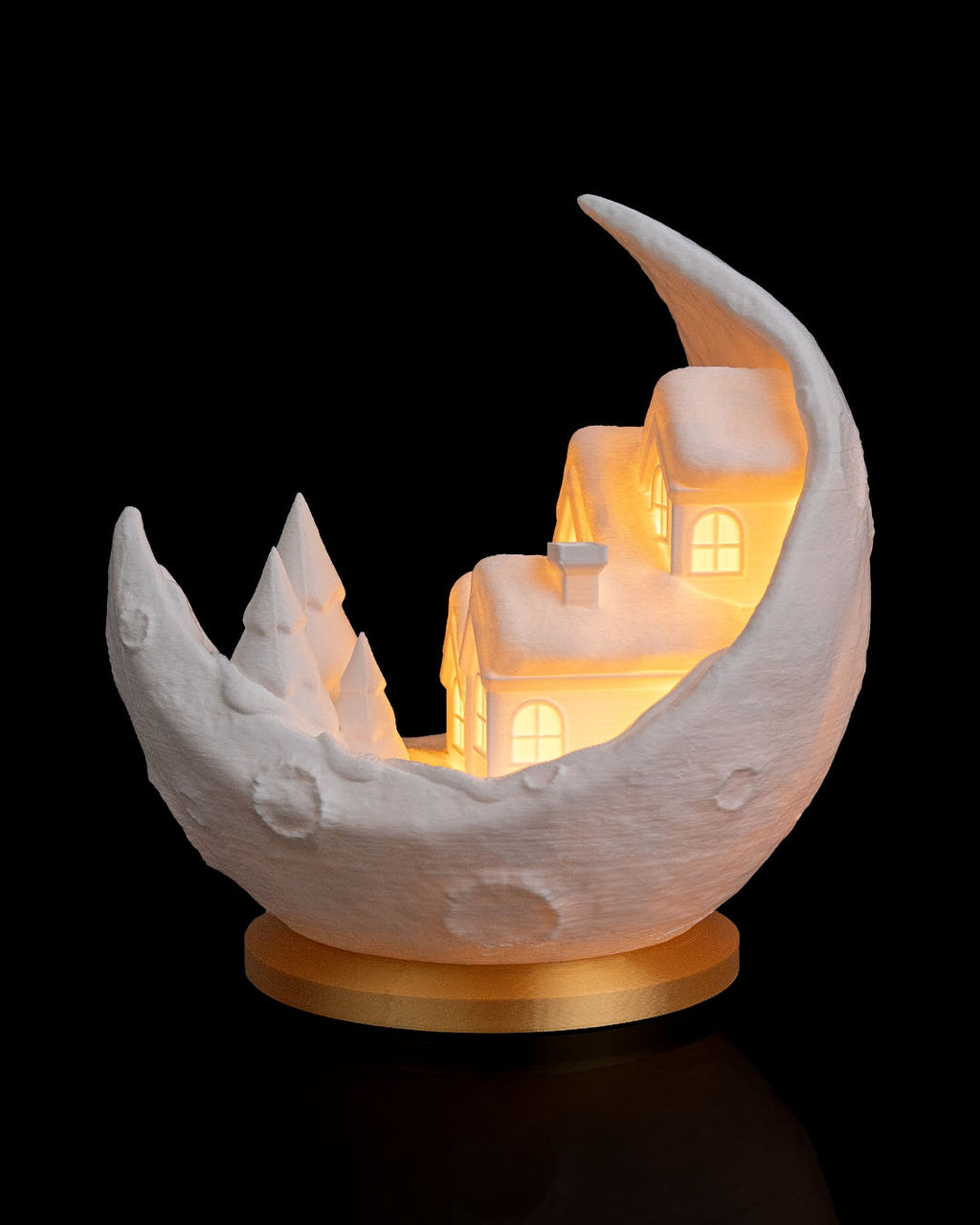3D Printed Moon Table Lamp | Village Design Night Light
