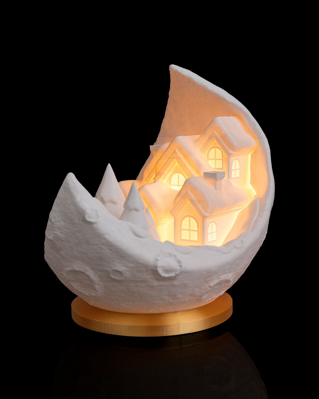 3D Printed Moon Table Lamp | Village Design Night Light