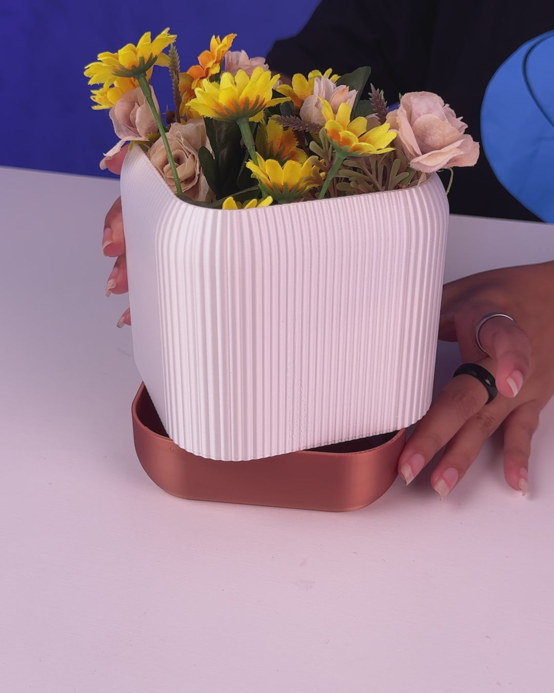 Self-Watering 3D Printed Planter | Modern Indoor Pot with Hydration System