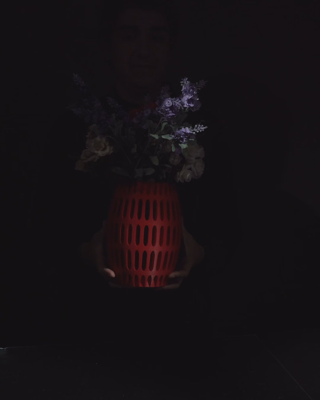 Capsule Lattice 3D Printed Vase | Modern Oval Slotted Decor