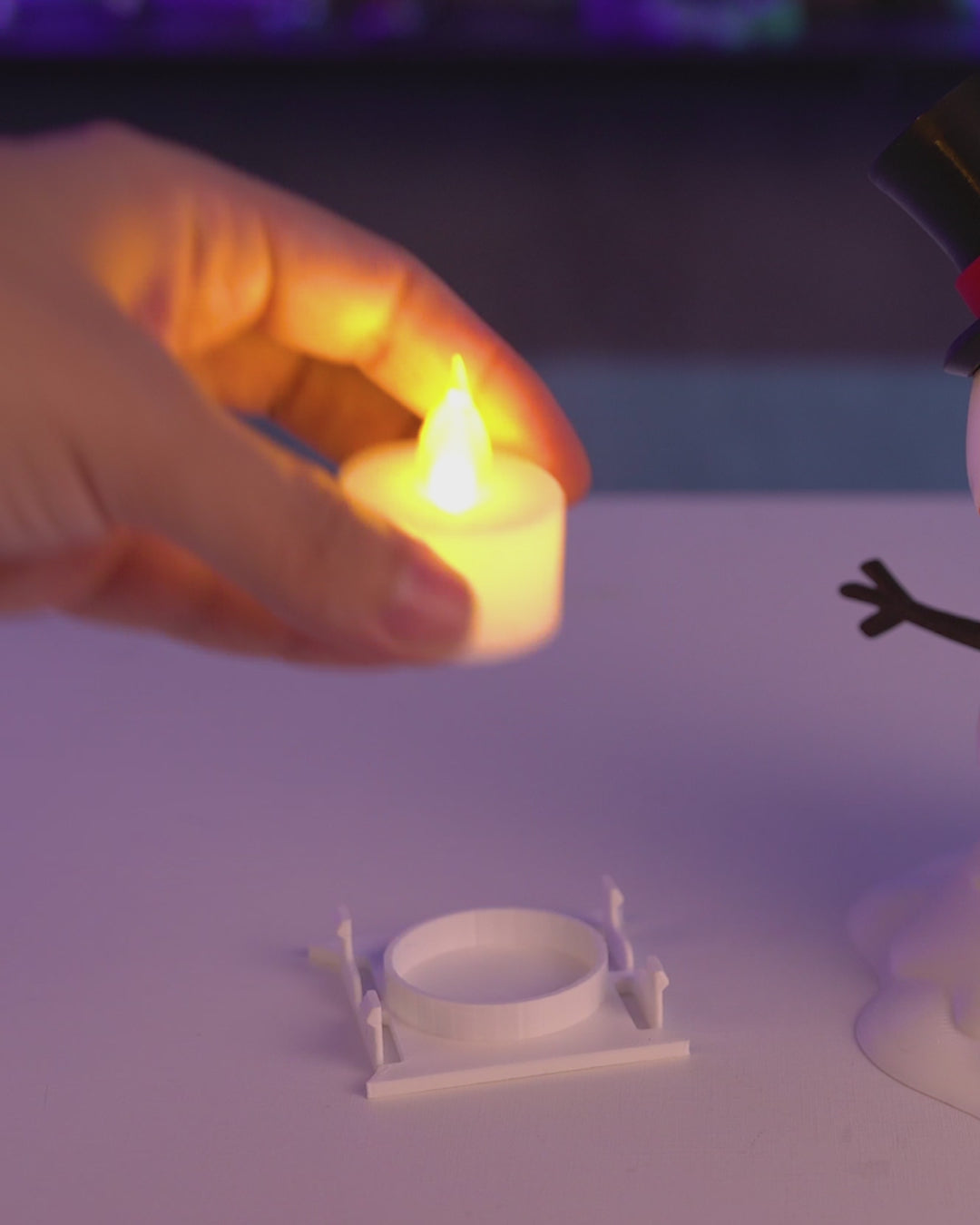Happy Snowman – 3D Printed Christmas Snowman Lamp | Festive Home Décor & Holiday Gift
