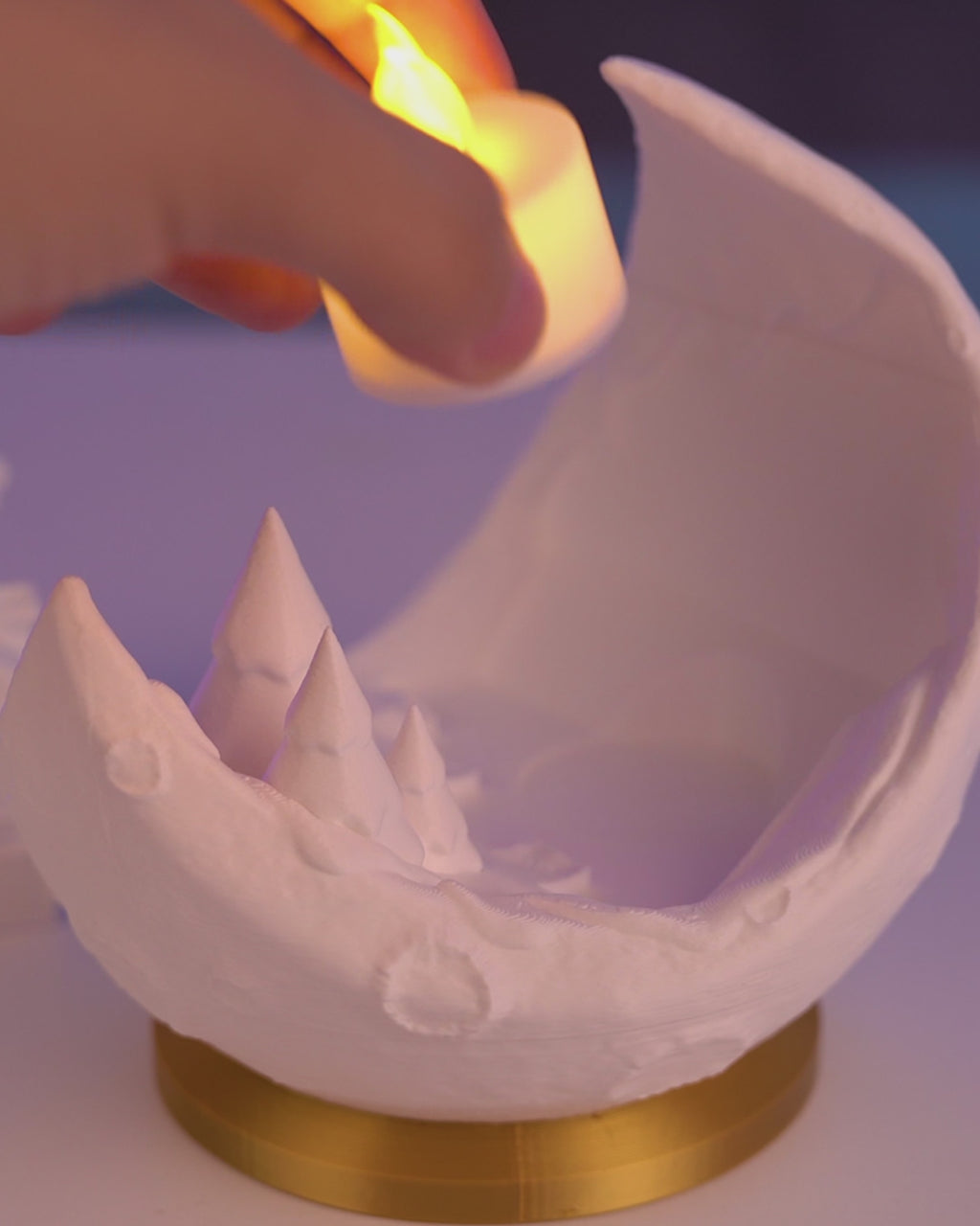 3D Printed Moon Table Lamp | Village Design Night Light