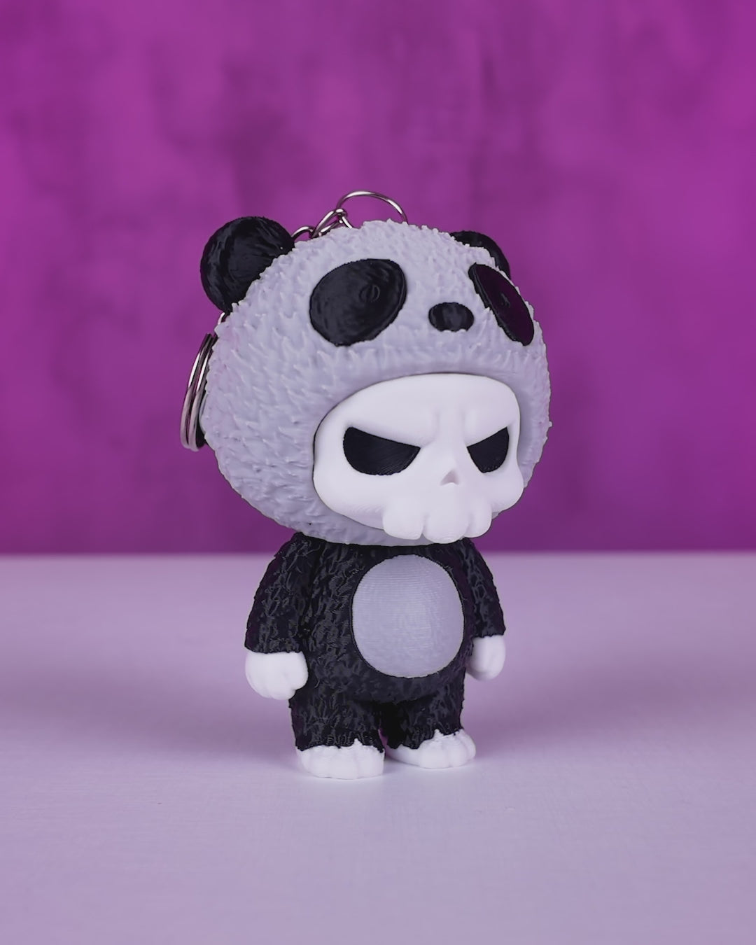 Skubbies Babuu Keychain – Panda Skull Collectible Figure | 3D Printed Character Toy
